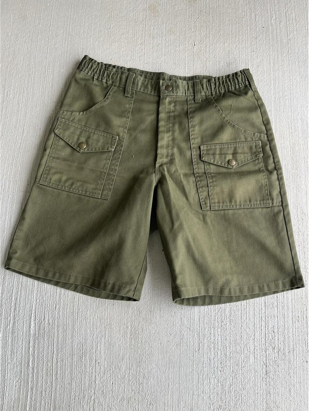 Vintage Boy Scouts of America BSA Olive Green Cargo Shorts